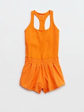 Aerie Bright Orange Racerback athletic Romper